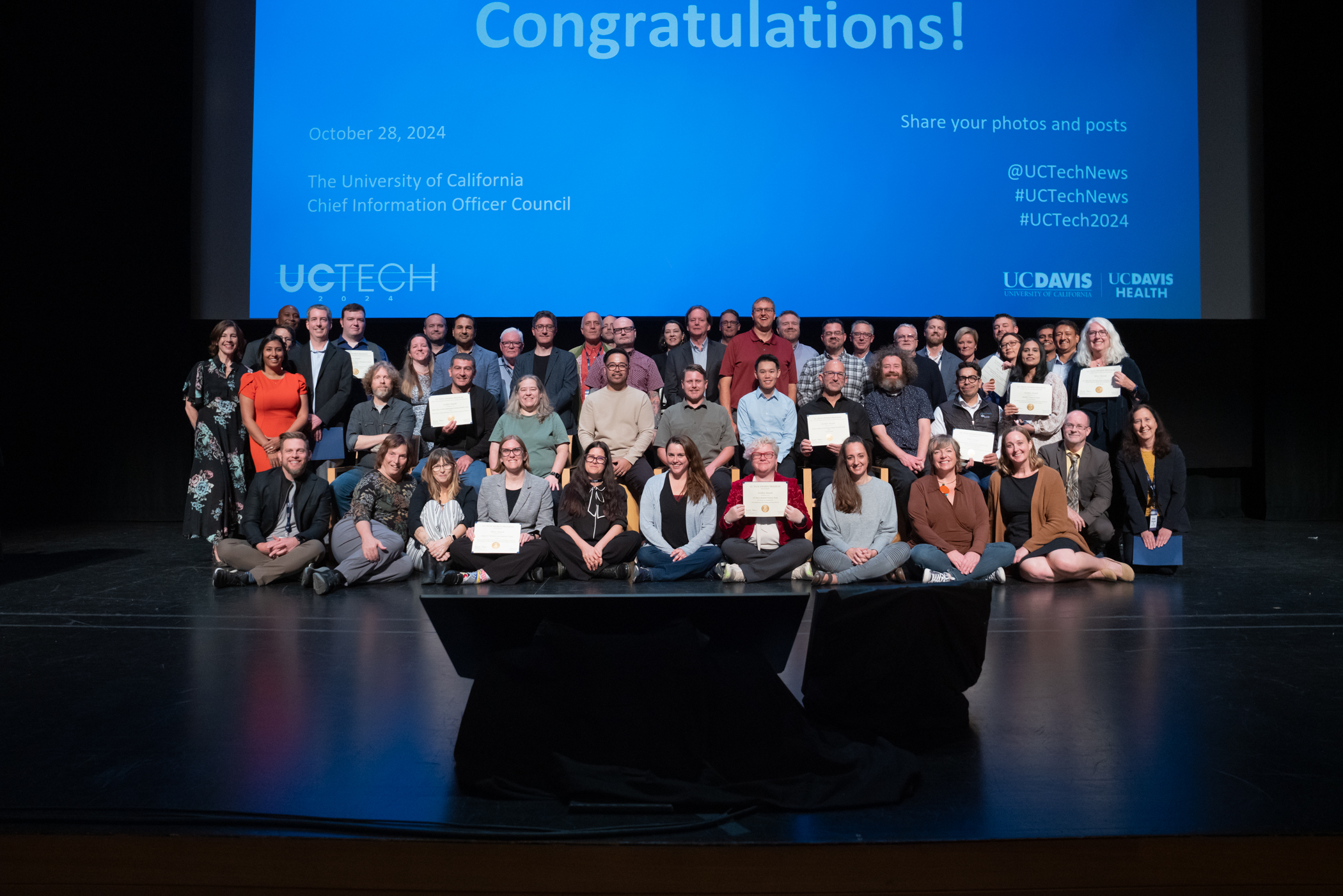 Group photo of uc tech award winners