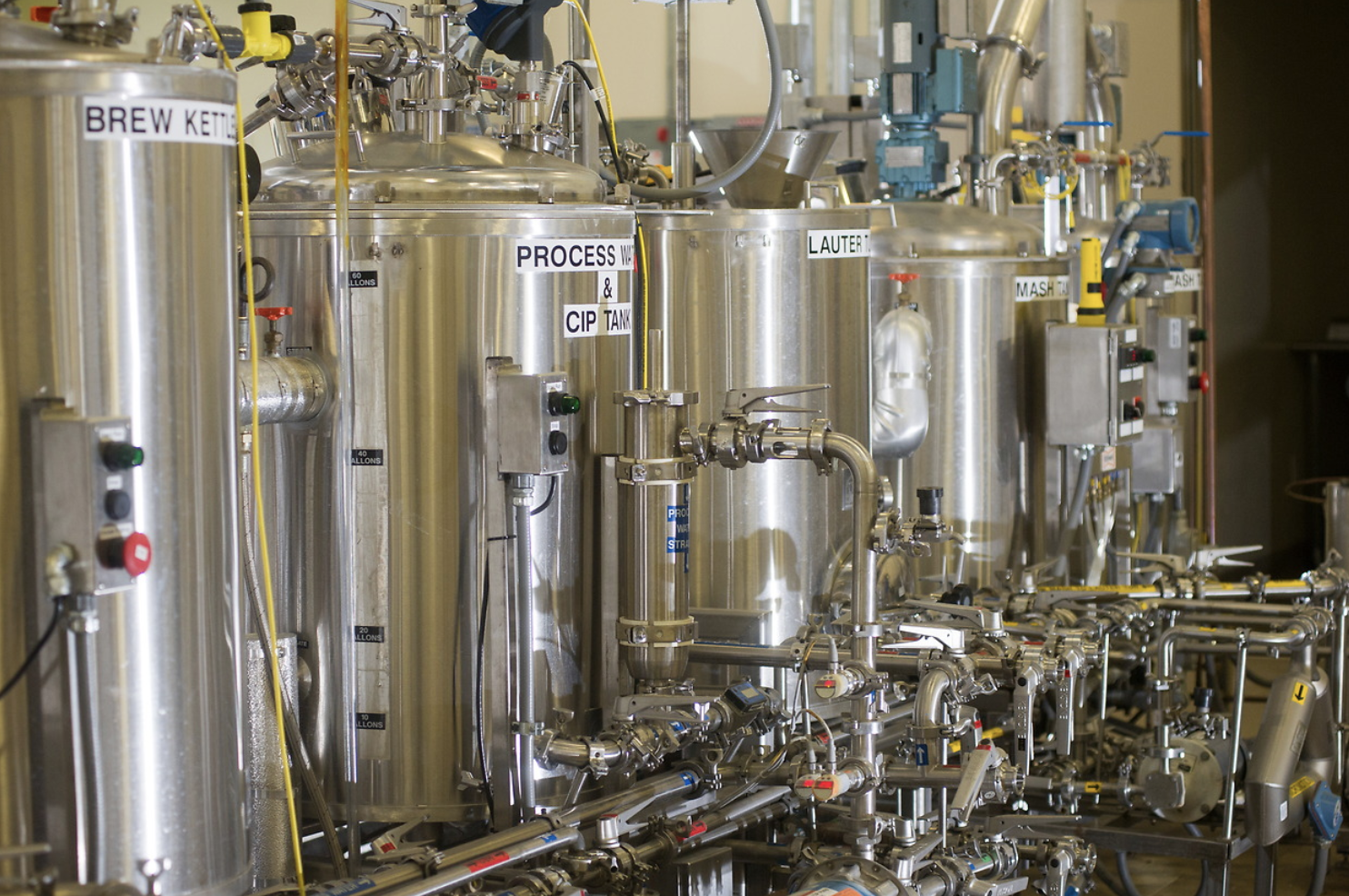 Equipment in the RMI brewery