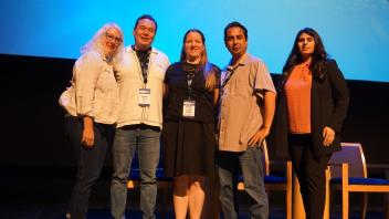 Accessibility panel posing for a photo.