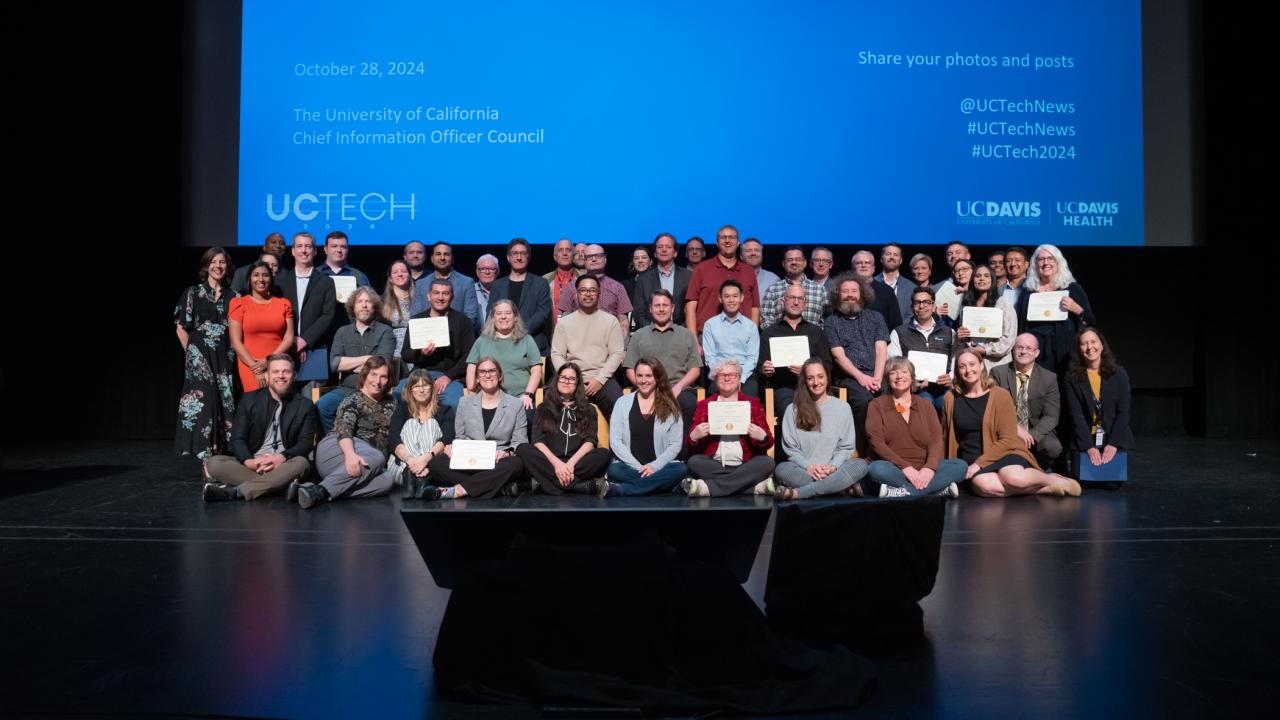 Group photo of all UC Tech Award winners.